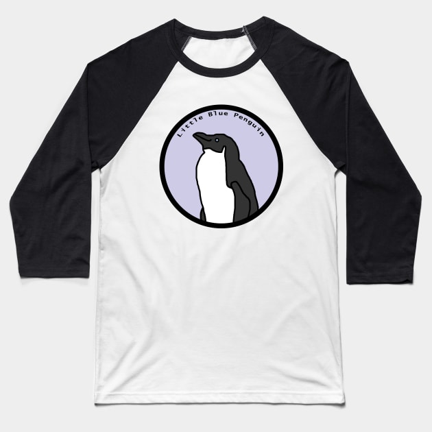 Portrait of Little Blue Penguin in a Circle Baseball T-Shirt by ellenhenryart